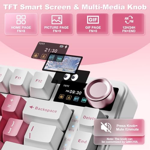 YUNZII B75 PRO MAX 75% Mechanical Keyboard (White Heart,Candy Switch) - Image 3