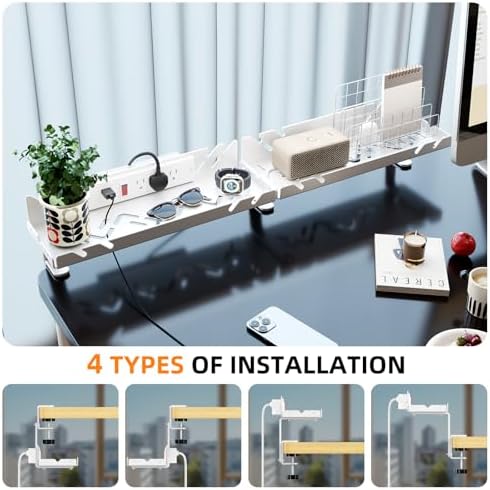 CABTE Under Desk Cable Management Tray with Power Outlet - Image 5