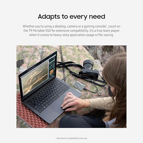 Samsung T9 2TB, Portable SSD, up to 2000MB/s, USB 3.2 Gen 2x2 (20Gbps) NVMe, Rugged, for Photographers, Content Creators and Gaming, External Solid State Drive (MU-PK2T0G/WW) Gray - Image 3