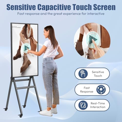MWE 43 Inch Mobile Digital Signage Display Touchscreen Kiosk with Flight Case, Portable LCD Screen with Screen Mirroring App Publishing, Advertising Display Poster, Android OS - Image 2