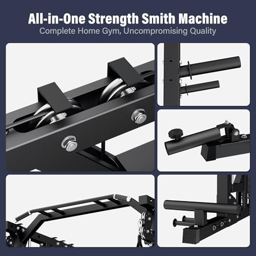 Major Fitness Drone2 Advanced Training Smith Machine – All-in-One Home Gym Squat Rack with Aluminum Pulley Set, Weight Bar, Dual LAT Pull-Down Systems & Cable Crossover Machine for Full-Body Workouts - Image 2