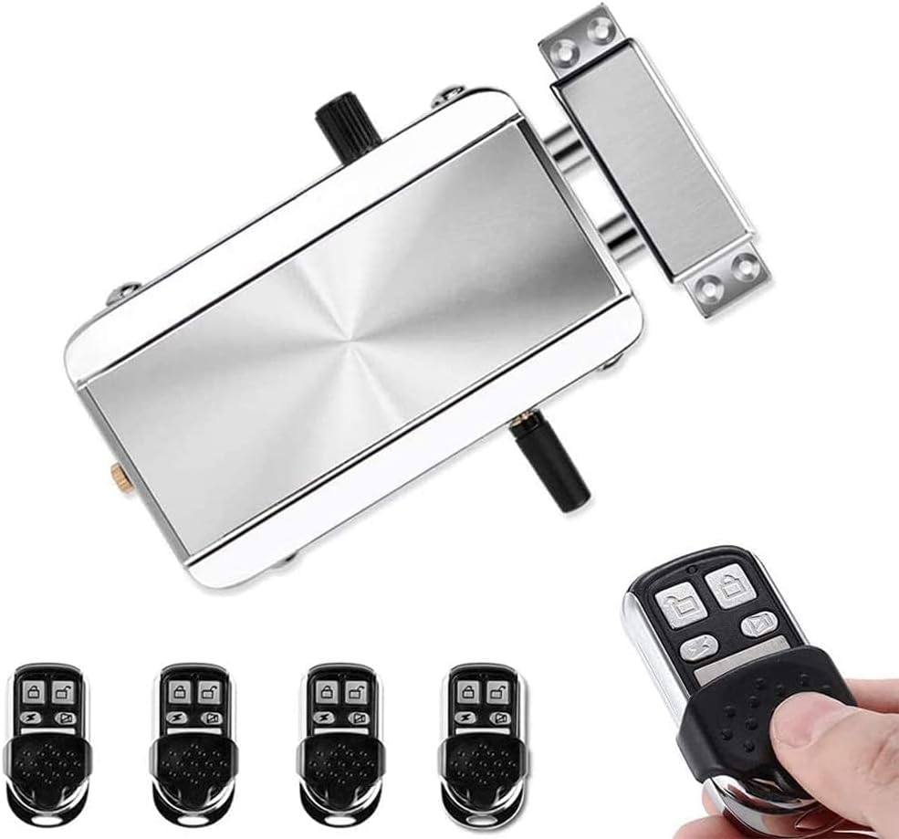 Remote Control Electronic Intelligent Door Lock, Smart Wireless Anti-Theft Home Security Keyless Deadbolt Access Control System with 4 Remote Control - Image 3