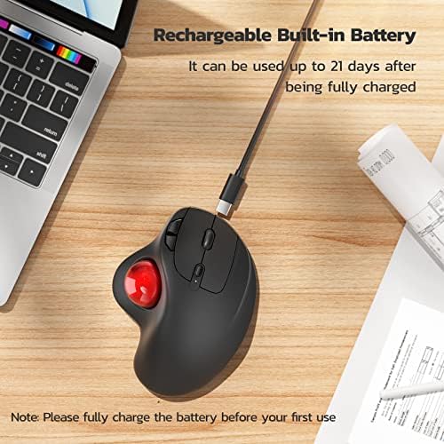 Nulea M501 Wireless Trackball Mouse Ergonomic Thumb Control,4 DPI Levels - Image 5