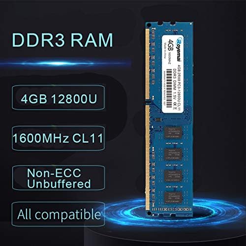 8GB Kit (2X4GB) DDR3 1600MHz PC3-12800U 4GB 2Rx8 240-pin Dimm CL11 1.5V Desktop RAM Memory Module - Image 2