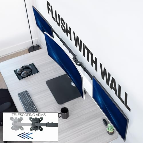 VIVO Black Triple Monitor Desk Stand, Up to 38 in Ultrawides, STAND-TS03F - Image 4