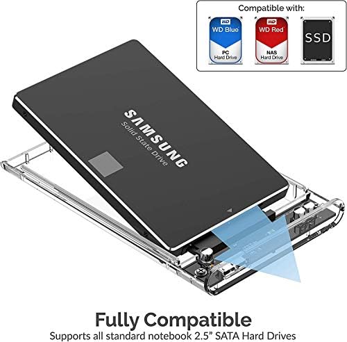 SABRENT 2.5in SATA to USB 3.0 Clear SSD/HDD Enclosure (EC-OCUB) - Image 4