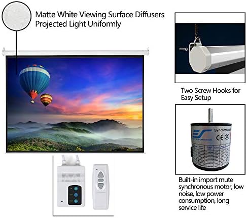 Motorized Projector Screen with Remote Control, No Wrinkles, Without Dents, HD Screen, for Home Theater Office Classroom TV Usage (100in 4:3) - Image 4