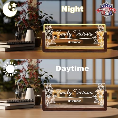 Ship Next Day Custom Name Plate for Desk, Acrylic Office Desk Accessories - Image 2