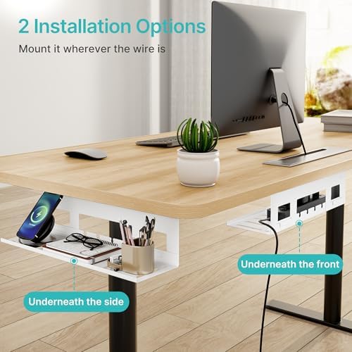 PEGZONE Under Desk Cable Management Tray, 15.7'' Screw-Mount Steel Rack - Image 4
