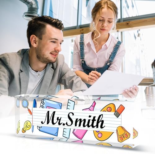 Acrylic Personalized Office Desk Name Plate, Teacher Appreciation Gifts - Image 2
