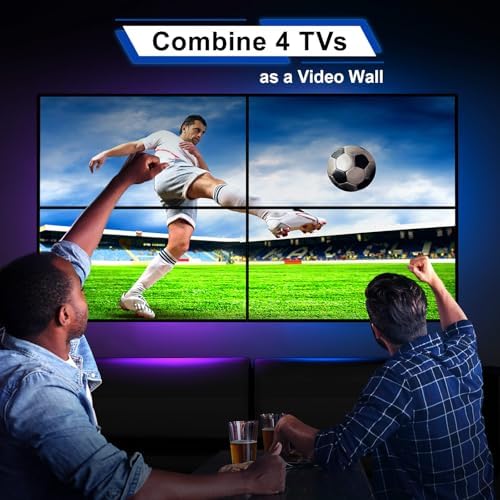 PORTTA HDMl Video Wall Controller 2x2 4K, Video Wall Processor with 11 Splicing Modes, RS232, 180° Rotate, Audio Extractor, 2x2,1x2,1x3,1x4,2x1,3x1x4x1, 4 tv Screens into 1 wall Display - Image 6