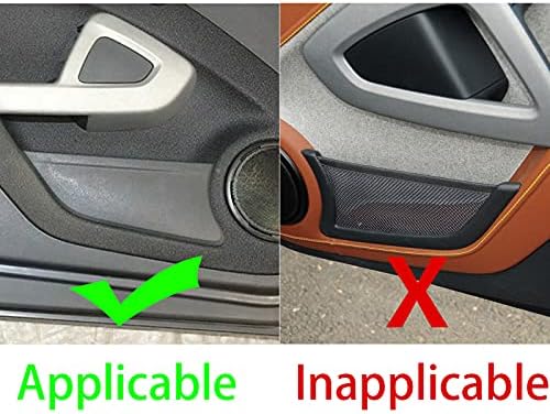 Real Black Carbon Fiber Car Door Panel Storage Slot Panel Anti-Scratch Cover Buffer Mat Trim Sticker Compatible with Benz Smart Fortwo 2011 2012 2013 2014 2015 Auto Interior Accessories 4pcs - Image 2