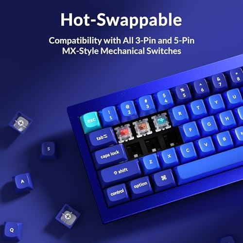 Keychron Q4 Wired Custom Mechanical Keyboard, 60% Layout QMK/VIA Programmable Macro with Hot-swappable Gateron G Pro Brown Switch Double Gasket Compatible with Mac Windows Linux(Navy Blue) - Image 6
