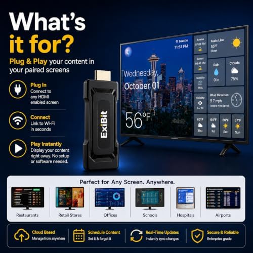 TV Signage Stick for Business | Digital Signage Player | Remote Screen Management for Digital Menu Boards, Retail Displays, Office Screens & Commercial TV Displays - Image 2