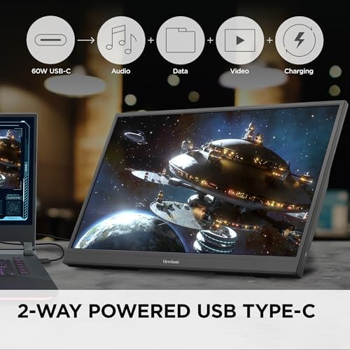 ViewSonic VX1754 17 Inch 1080p Portable Gaming Monitor, IPS 144Hz Display - Image 4