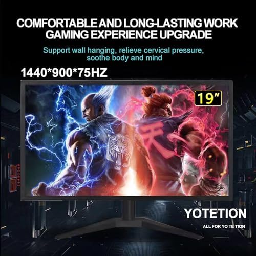 19-inch Full HD 75Hz Small Thin Monitor 2PACKS for laptops, Computers and desktops, HD+ 1440 x 900p, Anti-Glare, LED Display, VGA/HDMI Connection - Image 3