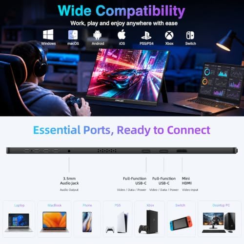 TECLAST 16'' 144Hz Portable Gaming Monitor, 1080P Travel Monitor for Laptop - Image 5