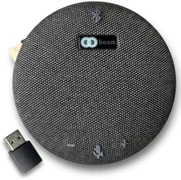 Boom Giro Pro Conference Speakerphone with Wireless Charging & Included USB Bluetooth Dongle, 360° Omnidirectional Mic, Full Duplex HD Audio, Acoustic Echo Cancellation, USB & Bluetooth, Portable by BoomCollaboration