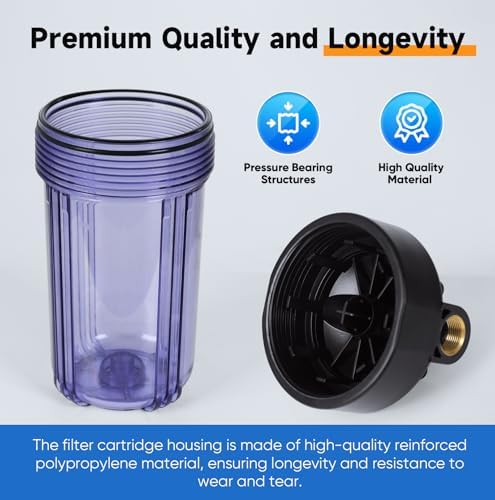 PUREPLUS 2-Stage Whole House Water Filter, Clear Housing, for Well Water - Image 6
