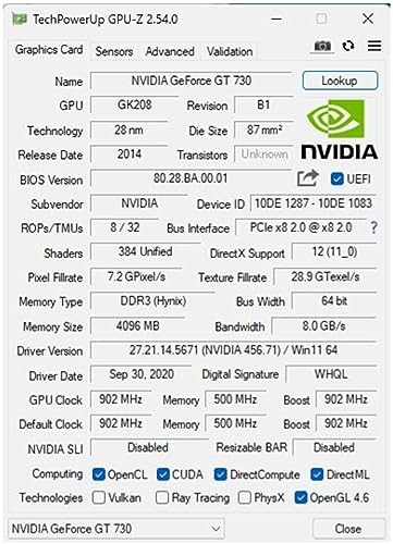 QTHREE GeForce GT 730 4GB Graphics Card,2X HDMI, DP,VGA,DDR3,64 Bit,Low Profile Video Card for PC,Computer GPU,PCI Express X8,SFF,DirectX 12,Support Winows 11 - Image 6