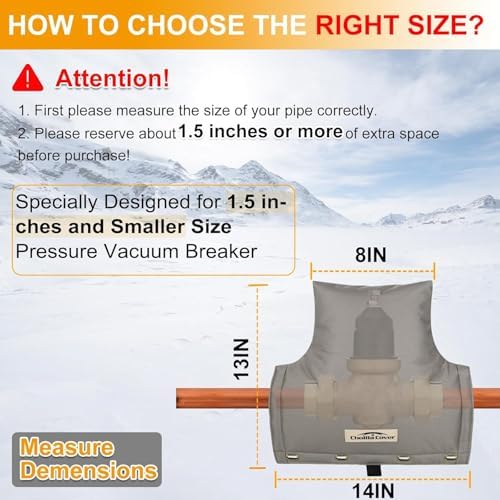 Backflow Preventer Cover 14W x 13H in Insulated Pouch, Gray - Image 2