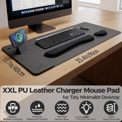 15W Magnetic Charging Mouse Pad with Foldable Ergonomic Tilt Phone Stand - Image 5