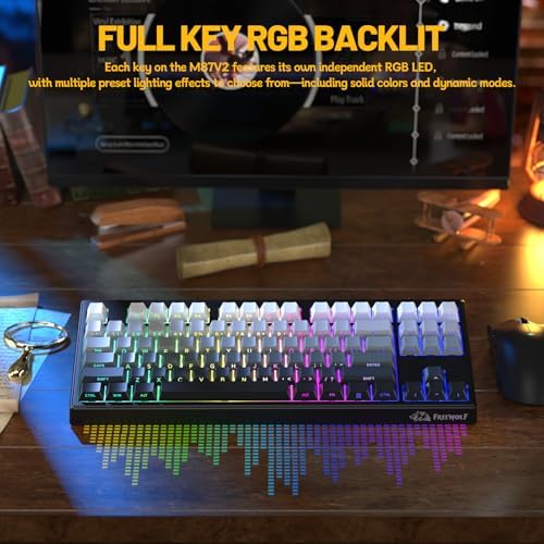 ZIYOU LANG M87V2 Wireless Gaming Keyboard, 80% TKL 87-Key Low Profile, Moon - Image 5