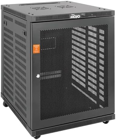 Tecmojo 15U Wall Mount Rack,15U Rack 23.6 Inch Depth,Hold Up to 176 Lbs,Enclosed Wall Mount Rack with 2 Colling Fans,for 19 Inch Network,Server and AV Gear,Mesh Door(Elite Collection) by Tecmojo