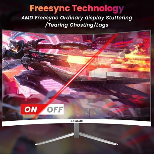 Gawfolk 27" Curved Gaming Monitor,180Hz/200Hz FHD 1920x1080 1800R VA Panel - Image 6
