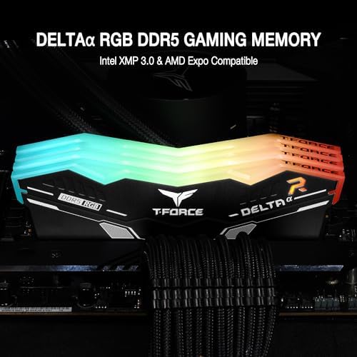 TEAMGROUP T-Force Delta Alpha RGB DDR5 Ram 32GB Kit (2x16GB) 6000MHz (PC5-48000) CL38 Intel XMP 3.0 & AMD Expo Compatible Desktop Memory Module Ram Black FF7D532G6000HC38JDC01 - Image 2
