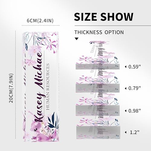 Personalized Name Plates for Office - Gifts for Teacher, Boss, Employee Appreciation - Office Desk Decor (Purple Bloom) - Image 3