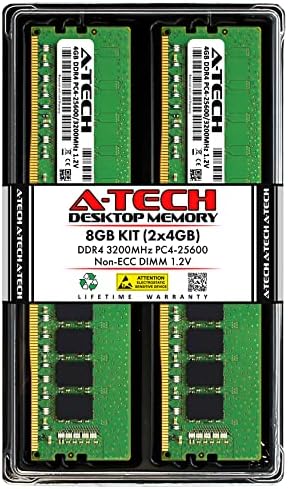 A-Tech 8GB Kit (2x4GB) RAM for Dell Inspiron 3910, 3891, 3020 Small Desktop, 3020 Tower | DDR4 3200MHz PC4-25600 DIMM 1.2V 288-Pin Non-ECC UDIMM Memory Upgrade by A-TechComponents