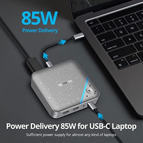 SIIG USB-C Mini Dock with Conference Speaker, 4K HDMI, 85W PD, JU-DK0S11-S1 - Image 6