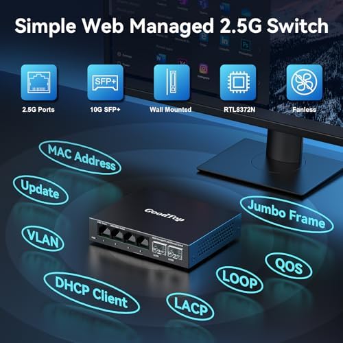 6-Port 2.5Gb Managed Switch: 4 x 2.5G RJ45 + 2 x 10G SFP+, Metal Housing - Image 3
