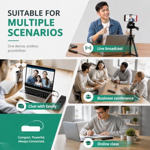 3 in 1 USB Computer Speaker with Microphone, PC Laptop Desktop Conference Speaker with Mic for Smart Home Office and Online Study，360 Degree Enhanced (4-Vintage Type-c) - Image 7
