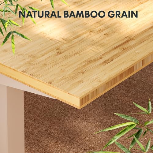 FLEXISPOT 48" x 24" Solid Bamboo Standing Desk, White Frame - Image 4