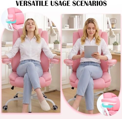 Pink Office Chair With 3 Way Adjustable Armrest Executive Office Chair - Image 4