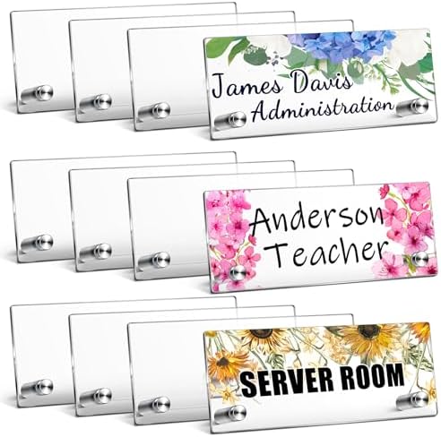 Chunful 6 Pcs Acrylic Name Plates for Desks Blank Clear Office Name Plate by Chunful