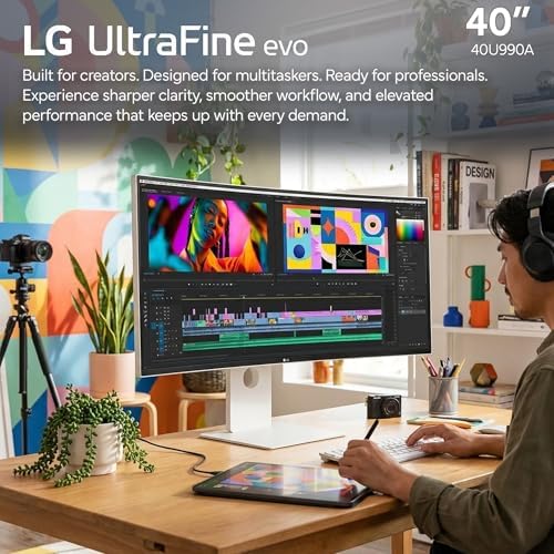 LG Ultrafine evo 40U990A 40" 5K2K (5120×2160) Curved Ultrawide Monitor | IPS Black, 120Hz, DisplayHDR 600, Thunderbolt 5, HDMI 2.1, DisplayPort 2.1, Built-in Speakers & Adjustable Stand - Bundle - Image 5