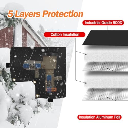 Backflow Preventer Insulation Cover for Vacuum Breaker, 13"W x 12"H, Black - Image 3