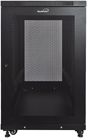 NavePoint 18U Network Cabinet with Wheels 33” Deep, 18U Wall Mount Server Rack with Locking Perforated Door, 19 Inch Rack for IT Equipment, 18U Network Rack Enclosure, 1000lbs Capacity, Black - Image 2