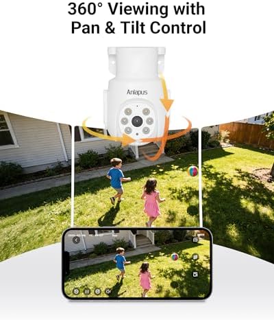 Anlapus 5MP Home Security Camera System, 4pcs 3K Pan Tilt Cameras, 1TB HDD - Image 3