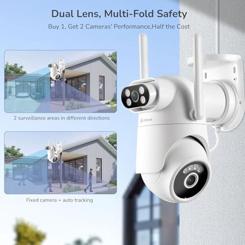 Kittyhok Home Security Camera System Wireless, Dual Lens 2K Outdoor Cameras - Image 3