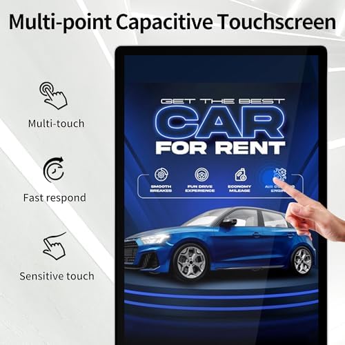65 Inch Capacitive Touchscreen Digital Signage, 4K UHD Indoor Floor Standing Advertising Display Commercial LCD Monitor Interactive Kiosk with USB/HDMI-in, Android 11 (4+64GB) - Image 3