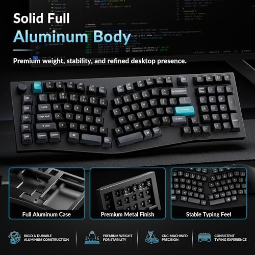 Keychron Q13 Ultra 8K Wireless Mechanical Keyboard, 96% Alice Ergonomic Layout with Numpad, Full Aluminum Custom Keyboard, ZMK, 8000Hz Polling Rate, Hot-Swappable RGB for Mac Windows Linux - Image 4