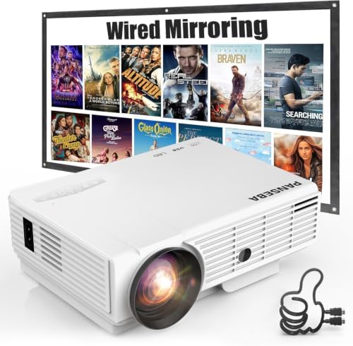 Native 1080P Mini Projector Bluetooth, Type-C Wired Mirroring for Netflix by YourPortableHomeTheater