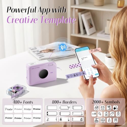 Phomemo Ribbon Printer, A30 Bluetooth Mini Label Maker Machine with 4 Tapes, Portable Ribbon Label Printer with Waterproof Labels, Rechargeable for Gift Wrap, Cloth Name Tag, in/Outdoor Use - Image 4