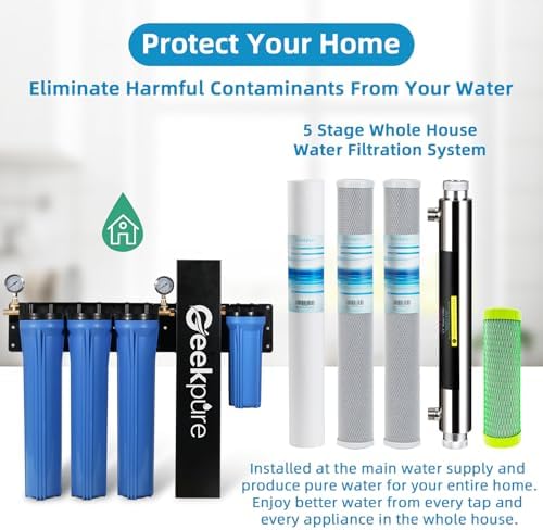 Geekpure 5 Stage Whole House Water Filter System-3/4 NPT Port - Image 5