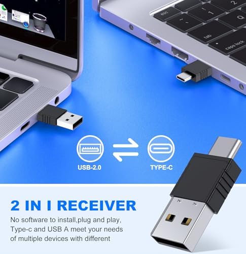 DINOSTRIKE Wireless Presenter Remote with Air Mouse Control, Rechargeable USB A&C Presentation Clicker PPT Pointer RF 2.4GhZ PowerPoint Clicker Slide Advancer for Computer Laptop Mac - Image 3