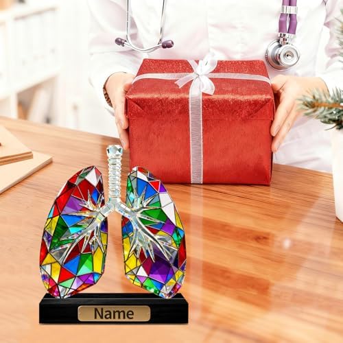 Personalized Acrylic Human Lungs Anatomical Decoration Colorful Figurine with Custom Name Plate Anatomy Desktop Ornament, Gifts for Pulmonologists Respiratory Therapists Medical Students - Image 5